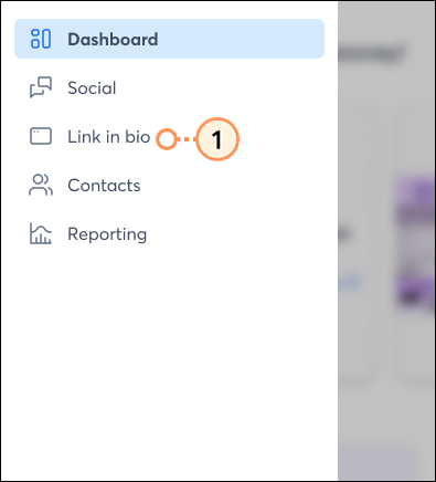 Left navigation menu link in bio tab