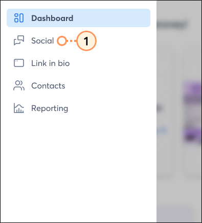 Left navigation menu Social tab