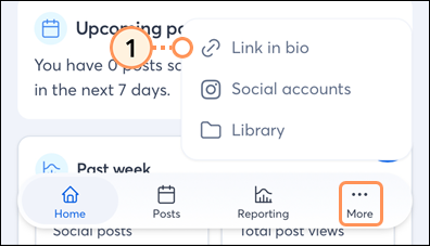 Left navigation menu link in bio tab