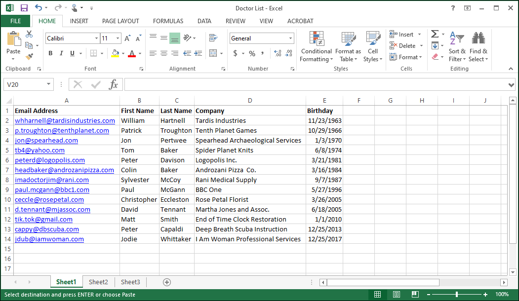 Format a file before importing a contact list into Constant Contact