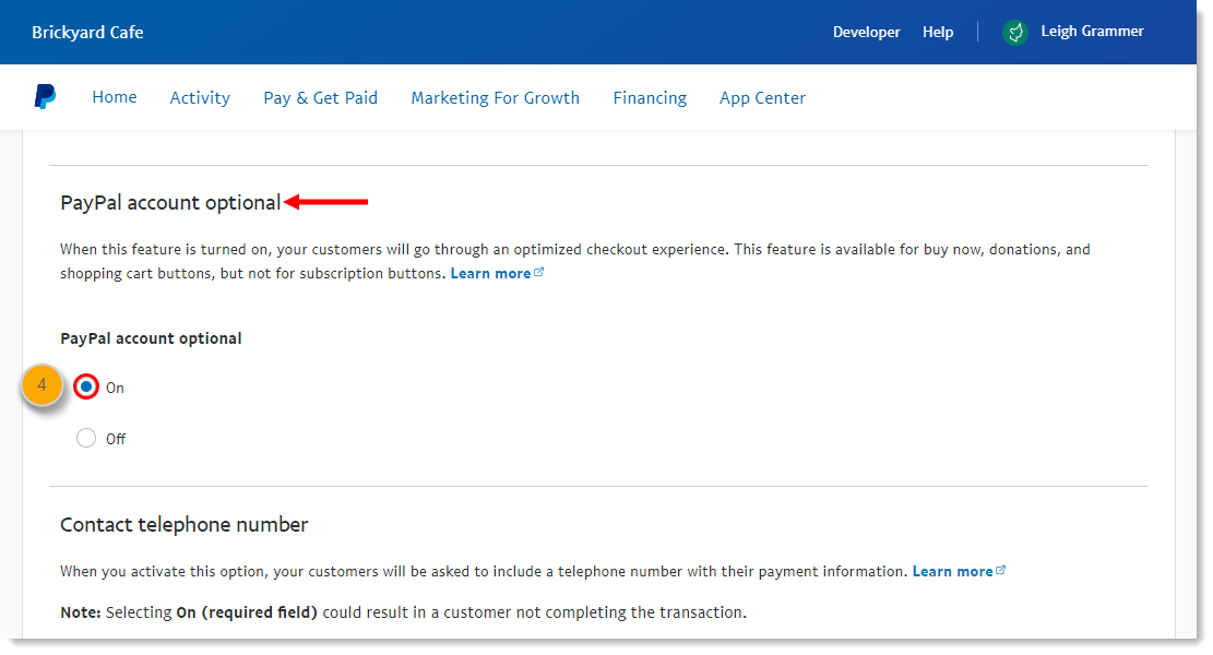 Email account options and Next button
