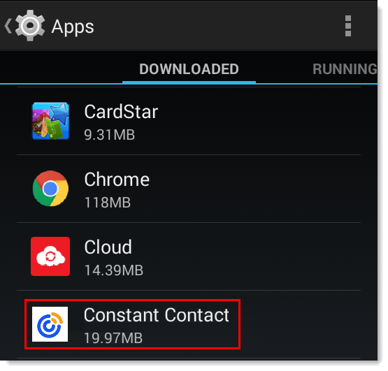 Application Constant Contact.