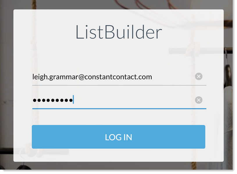 ListBuilder Log in