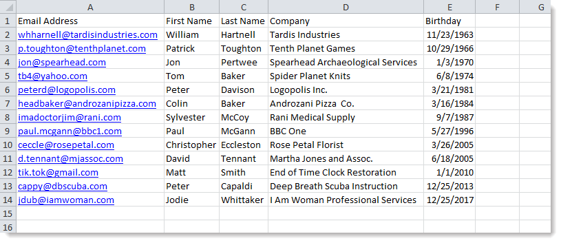 Excel Spreadsheet Contact List Template | Master Template