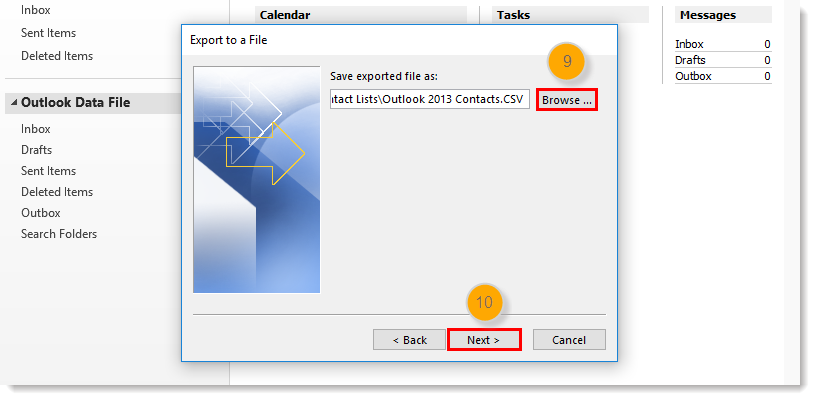 how to import contacts into outlook 2013 from csv file