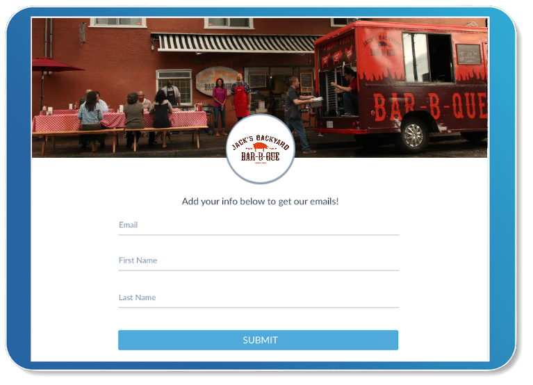 Sample Sign-up Form on a Tablet through the ListBuilder App