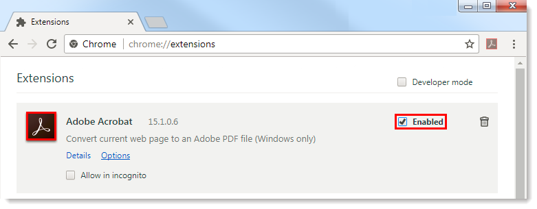 Enabled Option