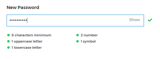 Password fields.
