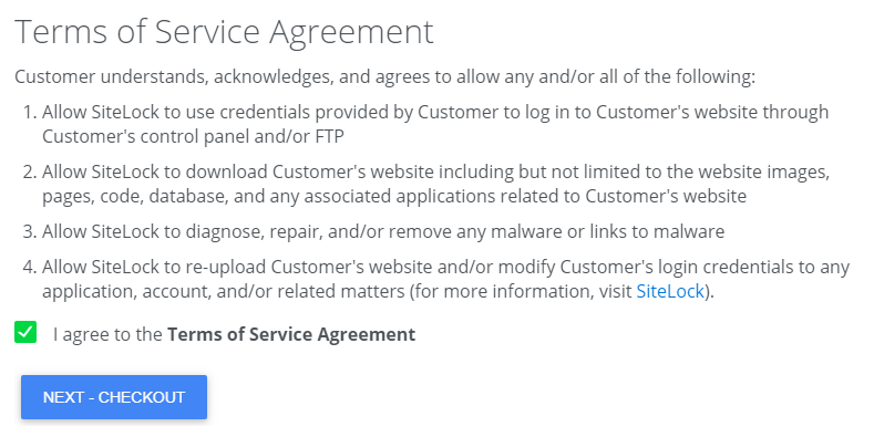 Agree to the Terms of Service