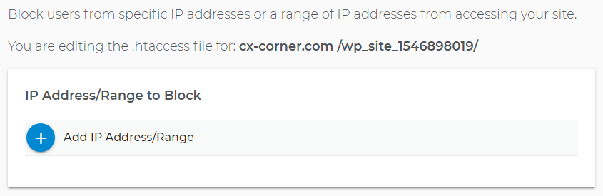 Block IP Addresses
