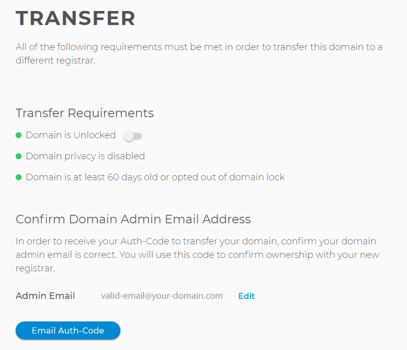 Domain transfers