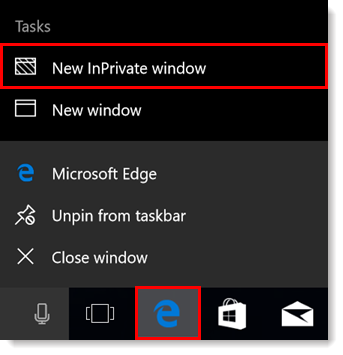 New InPrivate window Option