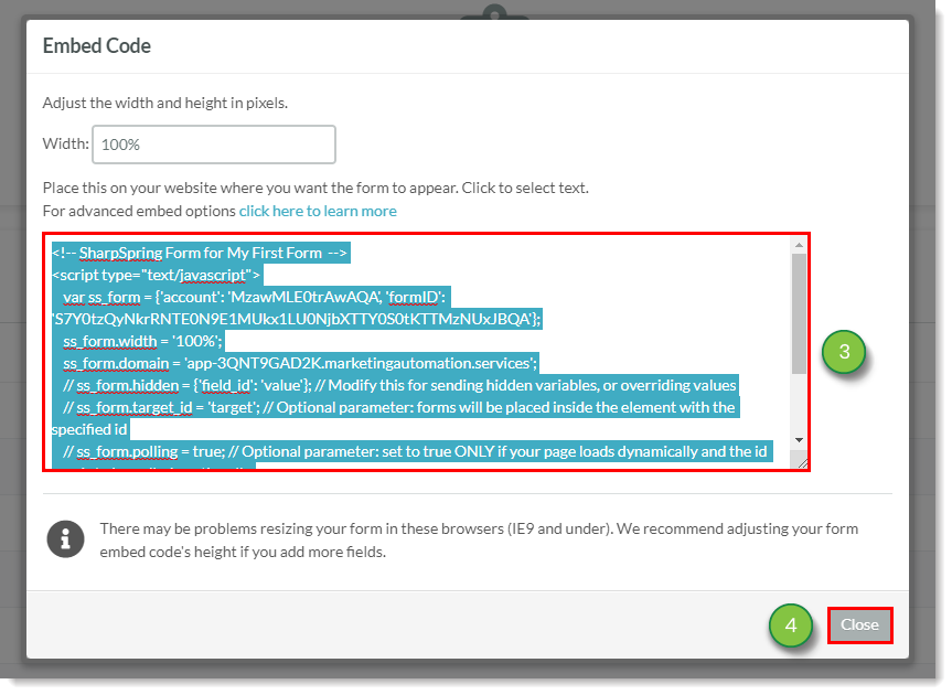 Using Form Embed Codes