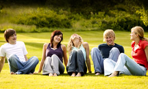 teens on grass