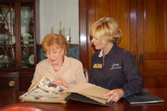 senior and caregiver