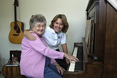 senior and caregiver