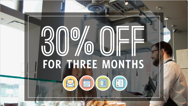 Click here to save 30% Off For 3 Months of Constant Contact.