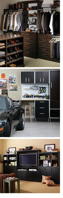 gift ideas for dad: closet, media center, garage
