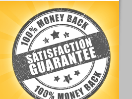 100% Money Back. Satisfaction Guarantee.