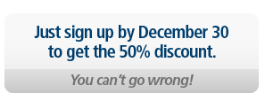 Sign up by December 30 and get 50% off for the the first quarter of 2012. You can't go wrong!