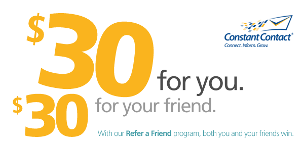 $30 for you. $30 for your friend. With our Refer a Friend program, both you and your friends win.