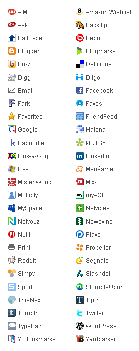 Preview of Bookmark and Share