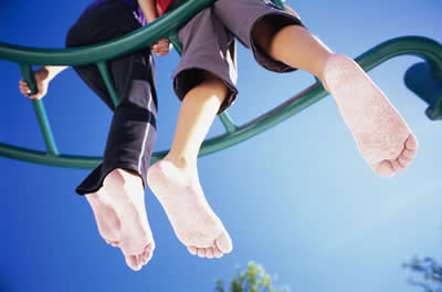 Children on playground equipment