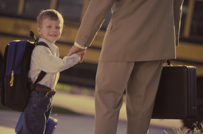 Little Boy Holding Dad's Hand