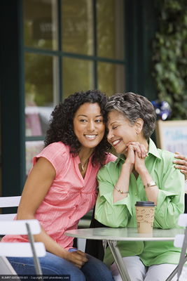 happy older mother & daughter