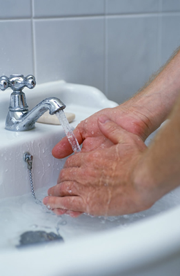 Hand washing with soap