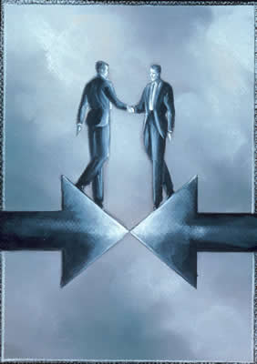 Two men shaking hands