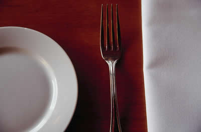 Dinner plate and fork