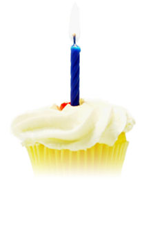 cup cake with birthday candle